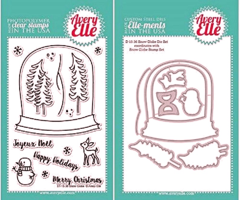 Avery Elle Photopolymer Stamp and Die Set Snow Globe 50/% OFF
