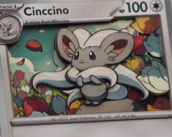 Cinccino Shadowbox 3D Card Art Display