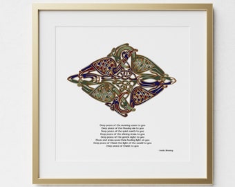 Irish Gifts / Deep Peace Gaelic Blessing /Original Wall Art Print /Made in Ireland / Personalized Home Decor