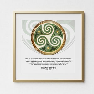 Personalized Décor |Irish Wall Art Blessing Print | Christian Housewarming Gifts For Women | Made in Ireland | Gaelic Peace Blessing