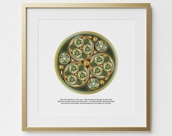 Irish Birthday Wall Art: Celtic Blessing Print - Wood Frame