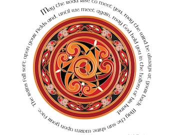 Irish Blessing Art Print - Classic Celtic Prayer Design