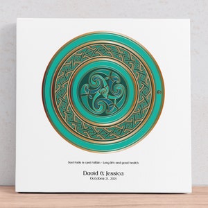 Irish Wedding Canvas Wall Art / Decoración de bendición celta personalizada / Regalo único de aniversario / Made in Ireland