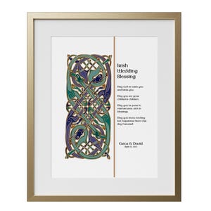 Wedding Blessing Print: Irish Celtic Design - Personalized Names & Date
