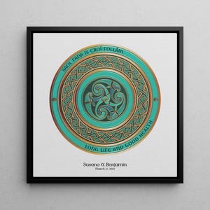 Art de toile de mariage irlandais, bénédiction celtique personnalisée (12-28 pouces)