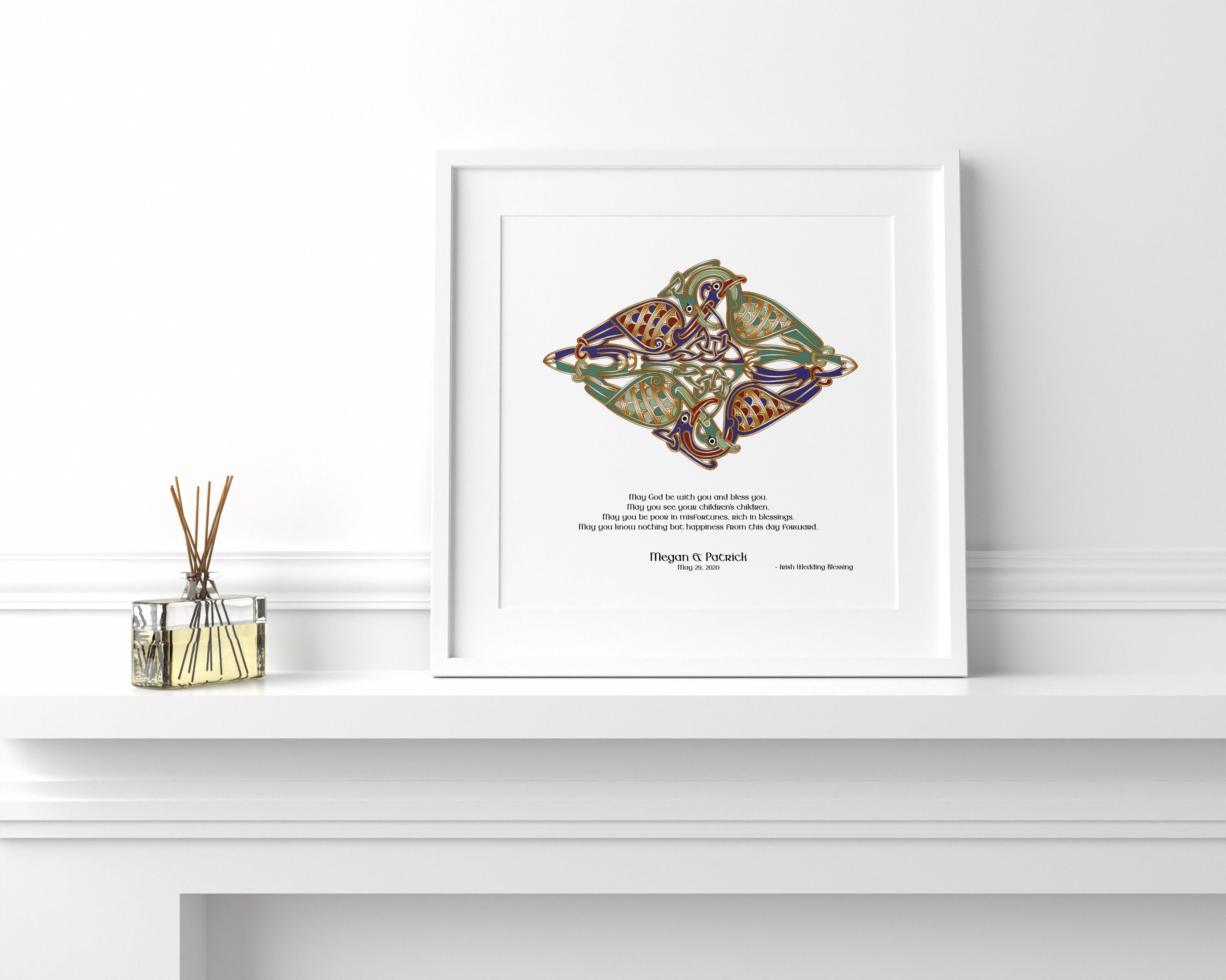 Irish Wedding Gift Personalized Couples Gift Irish Wedding Etsy