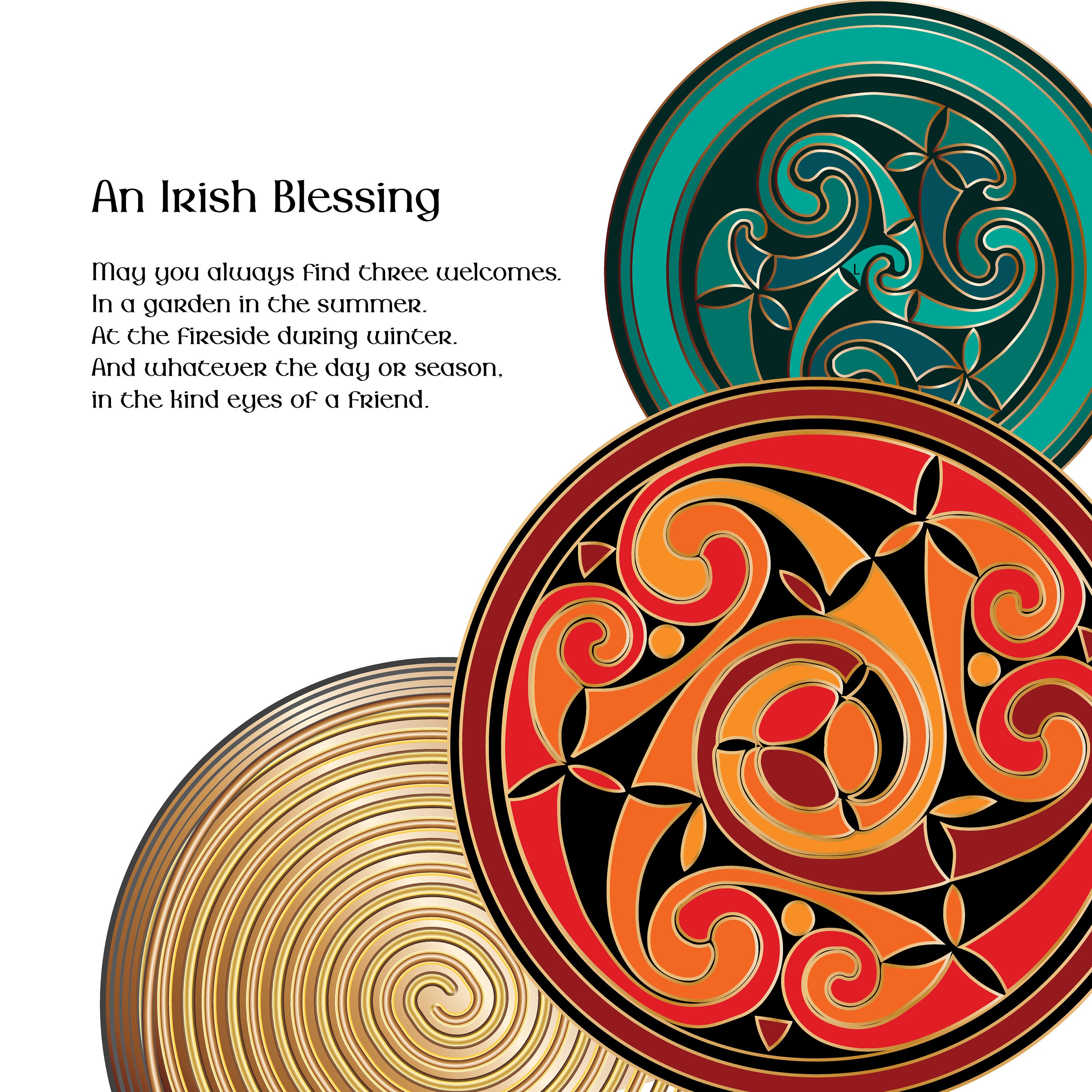 Art & Collectibles Digital Prints Celtic Design Irish Blessing Birthday