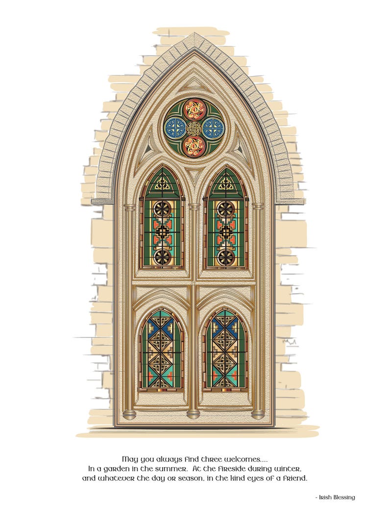 Irish Art Print: Celtic Blessing - Framed or Canvas Options image 1
