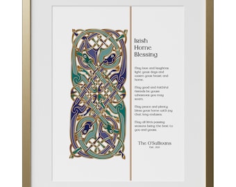 Personalized New Home | Celtic Art |Irish Housewarming Gift | Home Decor | Framed Art Print | Irish Gifts |Family Name |Established Date