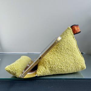 Tablet Pillow | Orange, Yellow, Gold | Lap Pillow | Tech Device Holder | Kindle Cushion | Reading Accessories | Book Stand | Handmade in USA