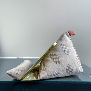 Tablet Pillow | Neutral, White, Cream | Lap Pillow | Tech Device Holder | Kindle Cushion | Reading Accessories | Book Stand |Handmade