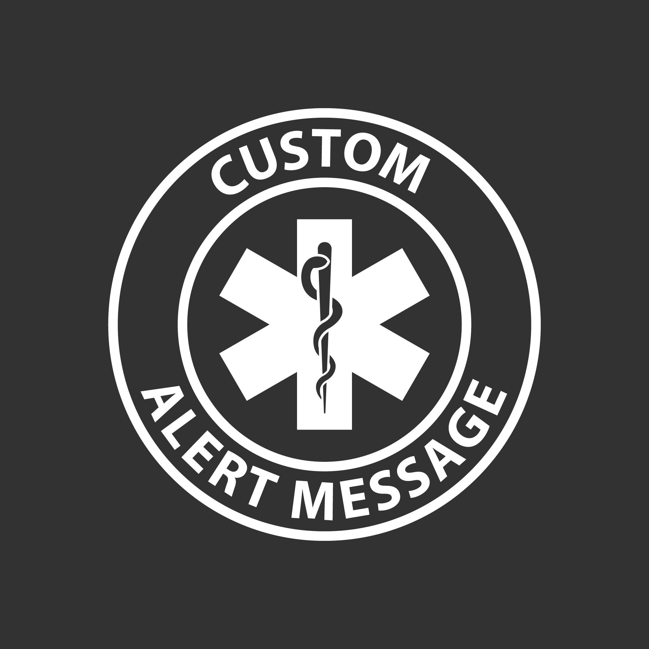 Custom Medical Alert Vinyl Sticker Choose Color & Size Etsy