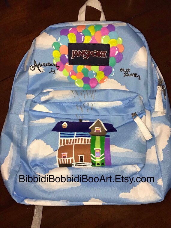 Up Backpack Handpainted Large Jansport Cloud Backpack Etsy
