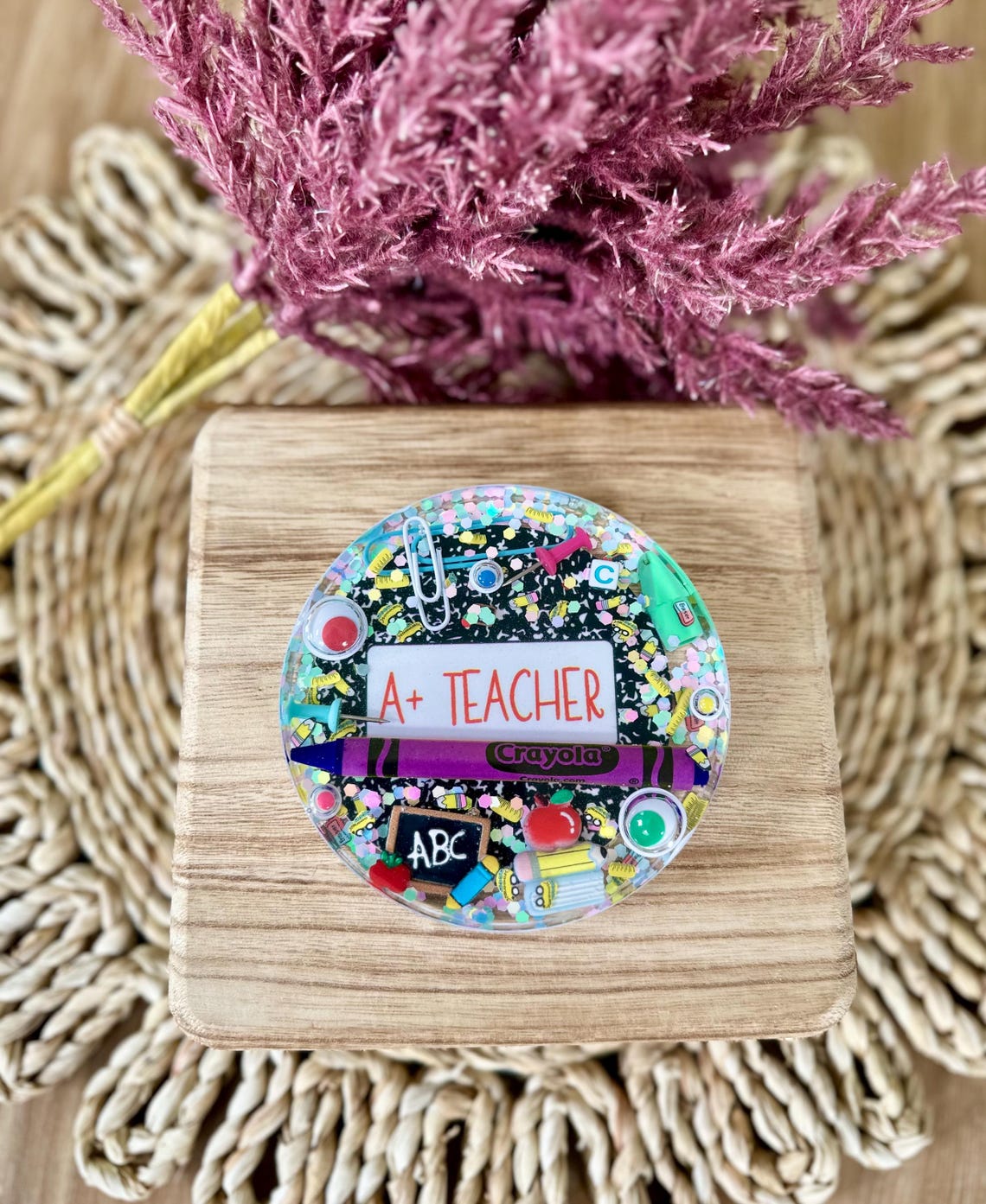 Epoxy Resin Teacher Appreciation Coaster: Handmade Desk Decor - Etsy