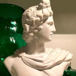 Ancient Greek Roman God | Apollo of the Belvedere | Vintage Reproduction Statue Sculpture | Ceramic Bust | Classical Home or Office Decor