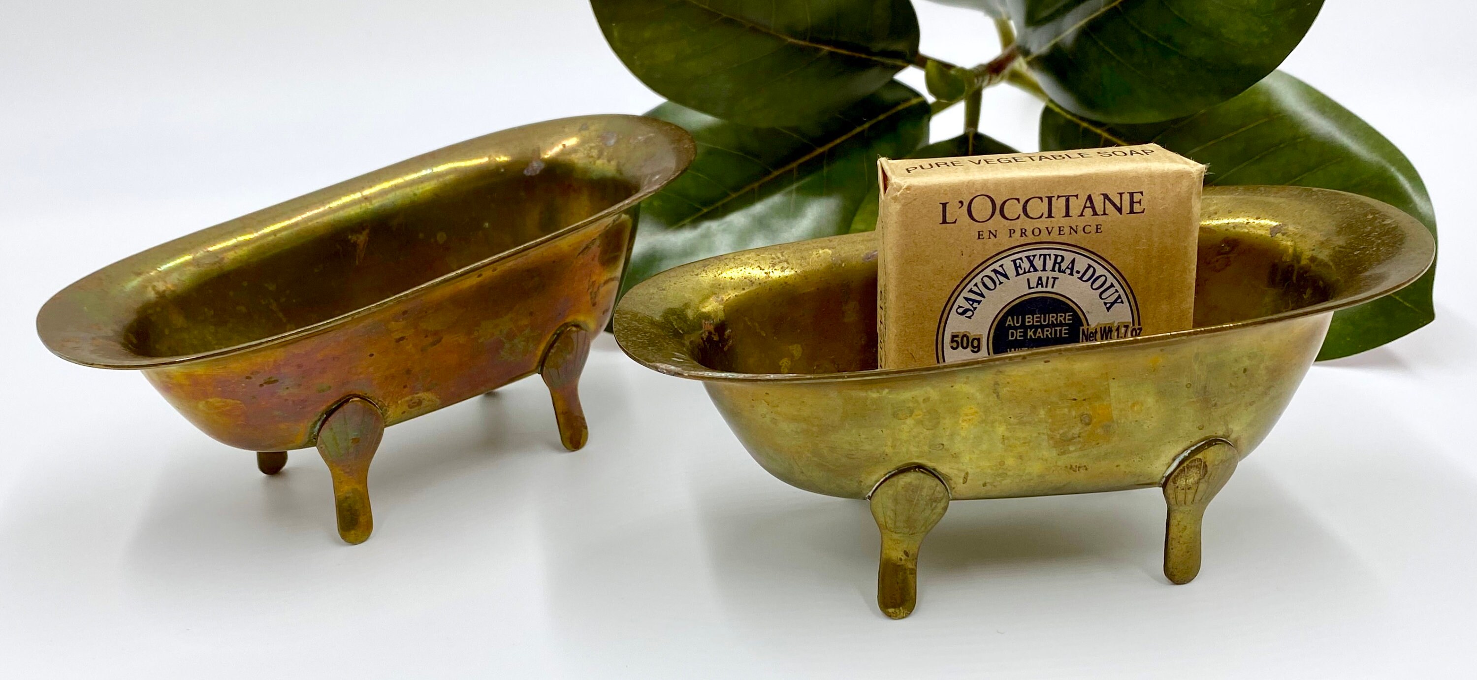 Vintage Brass Clawfoot Tub Soap Holder Figural Clawfoot Tub Etsy