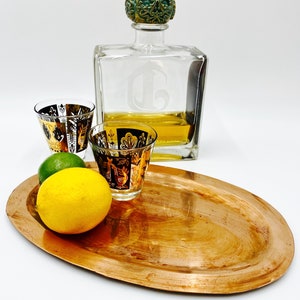 Stunning Oval Copper Tray | Authentic Vintage Patina | Handcrafted Copper Platter | Tabletop Display | Open Shelf Display | Bar Liquor Tray