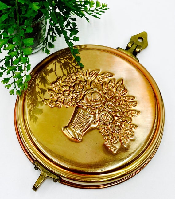 Vintage Copper Key Holder Hinged Circular Key Holder Wall-mount