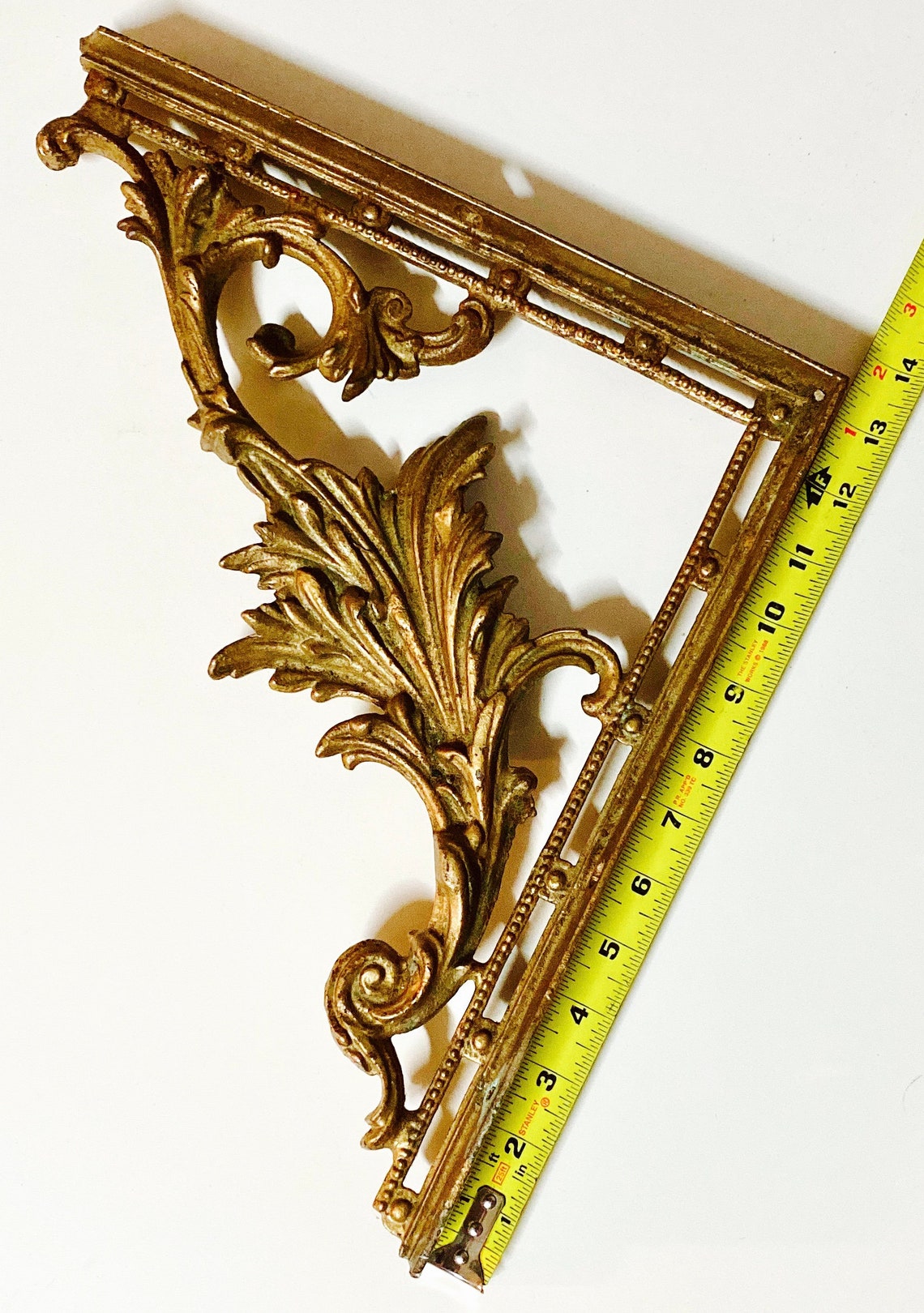 Vintage Brass Shelf Brackets Architectural Salvage Brackets Etsy