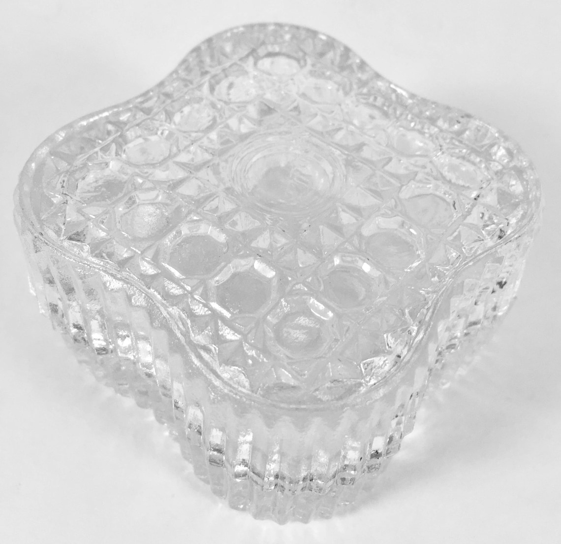Vintage Retro Pressed Glass Trinket Box Ring Box Jewelry Etsy