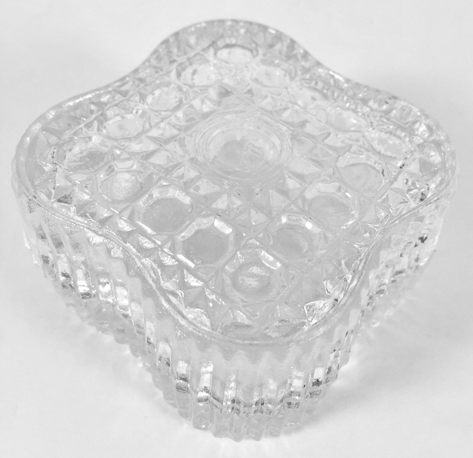 Vintage Retro Pressed Glass Trinket Box Ring Box Jewelry Etsy