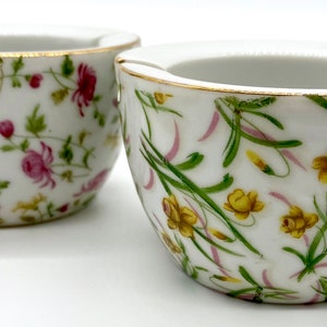 Vintage Japanese Ceramic Porcelain Ashtray | Floral Trinket Dish | Ring Dish with Flowers  | Daffodil Pattern | Chrysanthemum Pattern