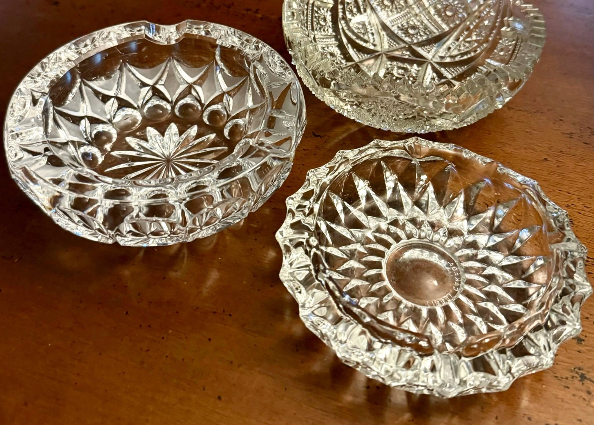 BUYER'S CHOICE Vintage Clear Cut Glass Crystal Ashtray | Sunflower Ashtray  | Dot Pattern Ashtray | Libbey Canada | Jewelry Ring Trinket Dish - Etsy, image size:2048x1466