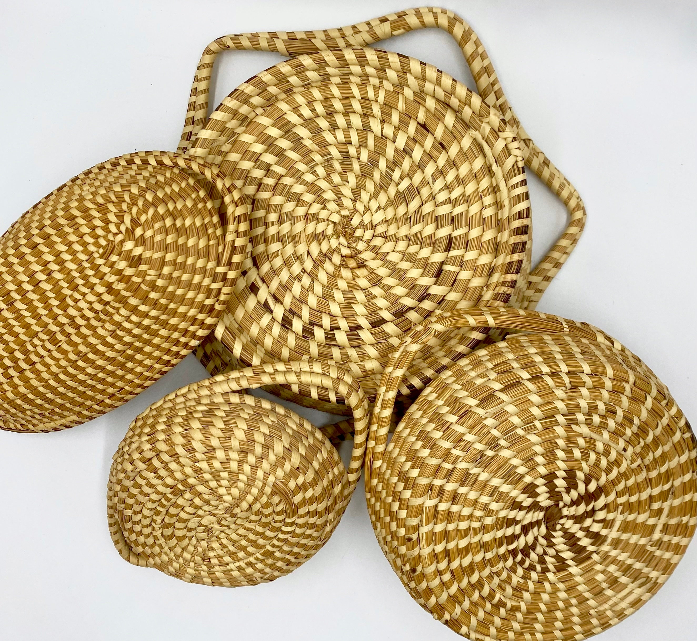 Vintage Gullah Basket Woven Sweetgrass Basket Charleston - Etsy