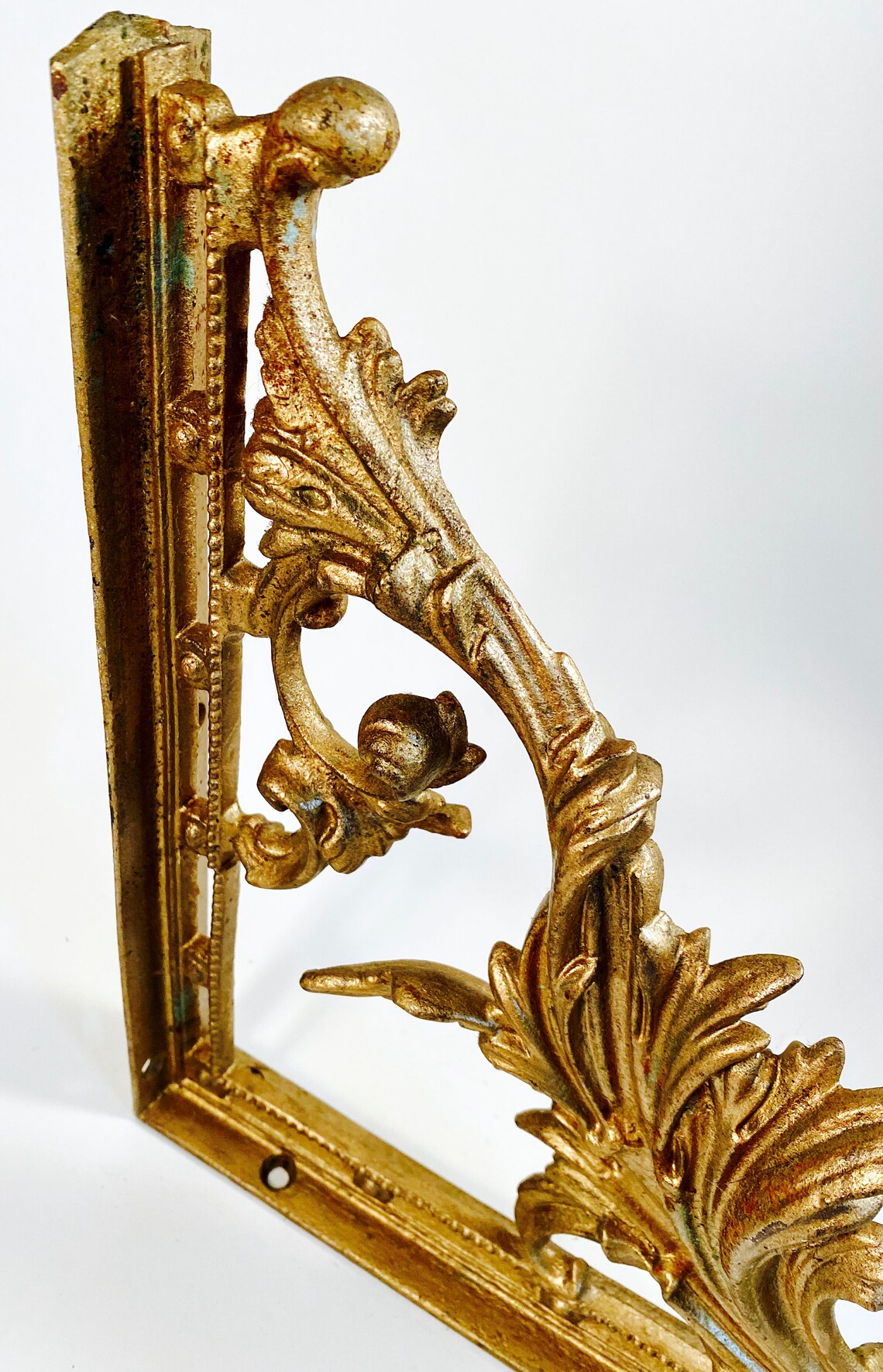 Vintage Brass Shelf Brackets Architectural Salvage Brackets Etsy