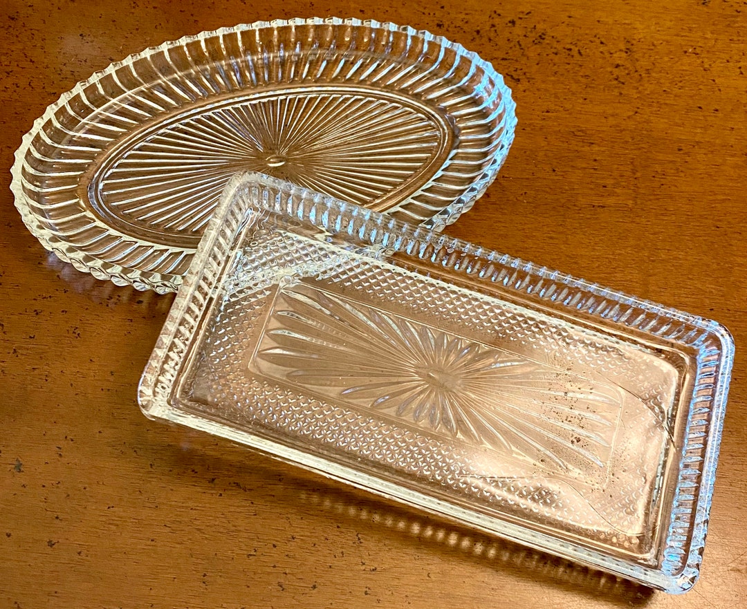 Vintage Pressed Glass Vanity Tray Perfume Tray Jewelry Etsy