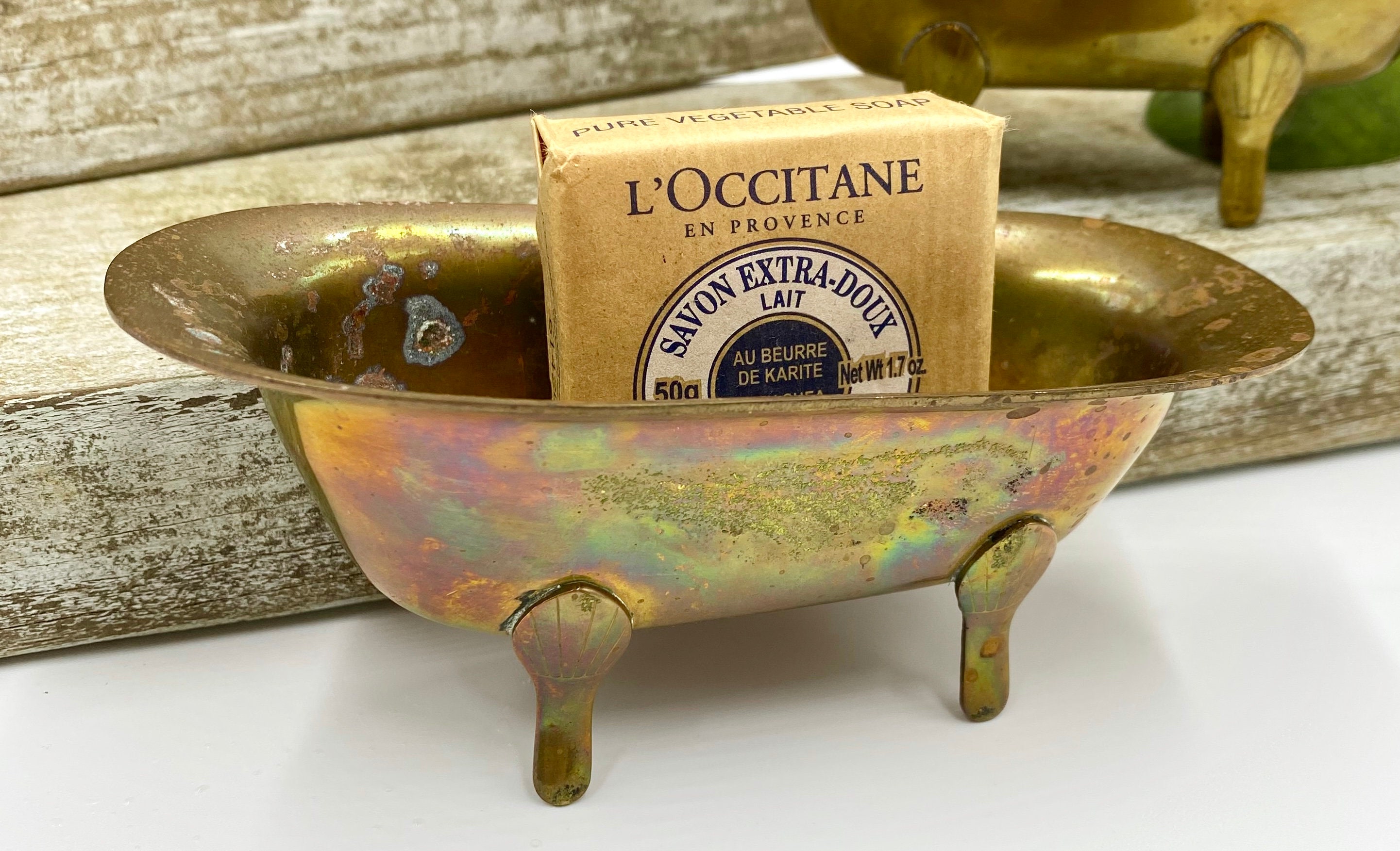Vintage Brass Clawfoot Tub Soap Holder Figural Clawfoot Tub Etsy