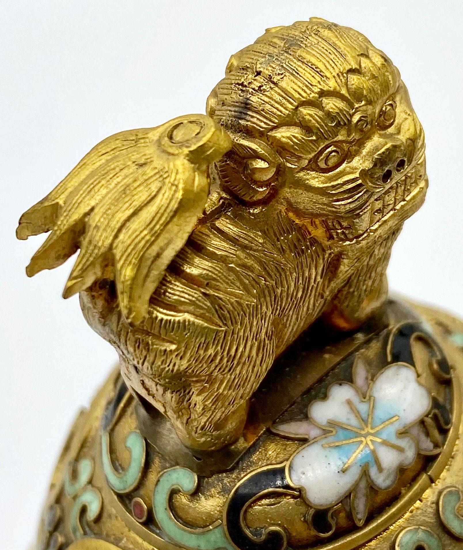 Antique Chinese Cloisonné Censer Enameled Urn Footed Urn Etsy