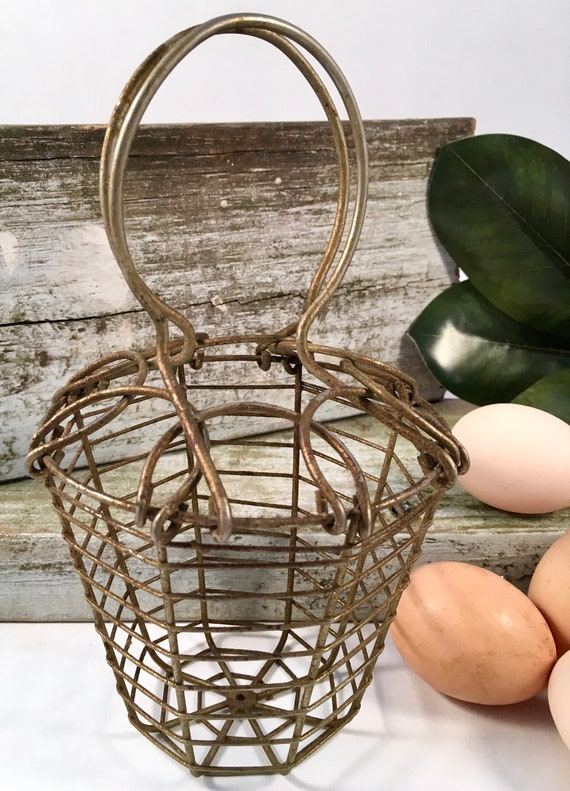 Eierkorb aus Draht Vintage-Stil Grau