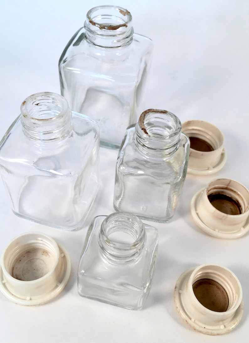 Vintage Upjohn Glass Apothecary Medicine Vitamin Jars Etsy