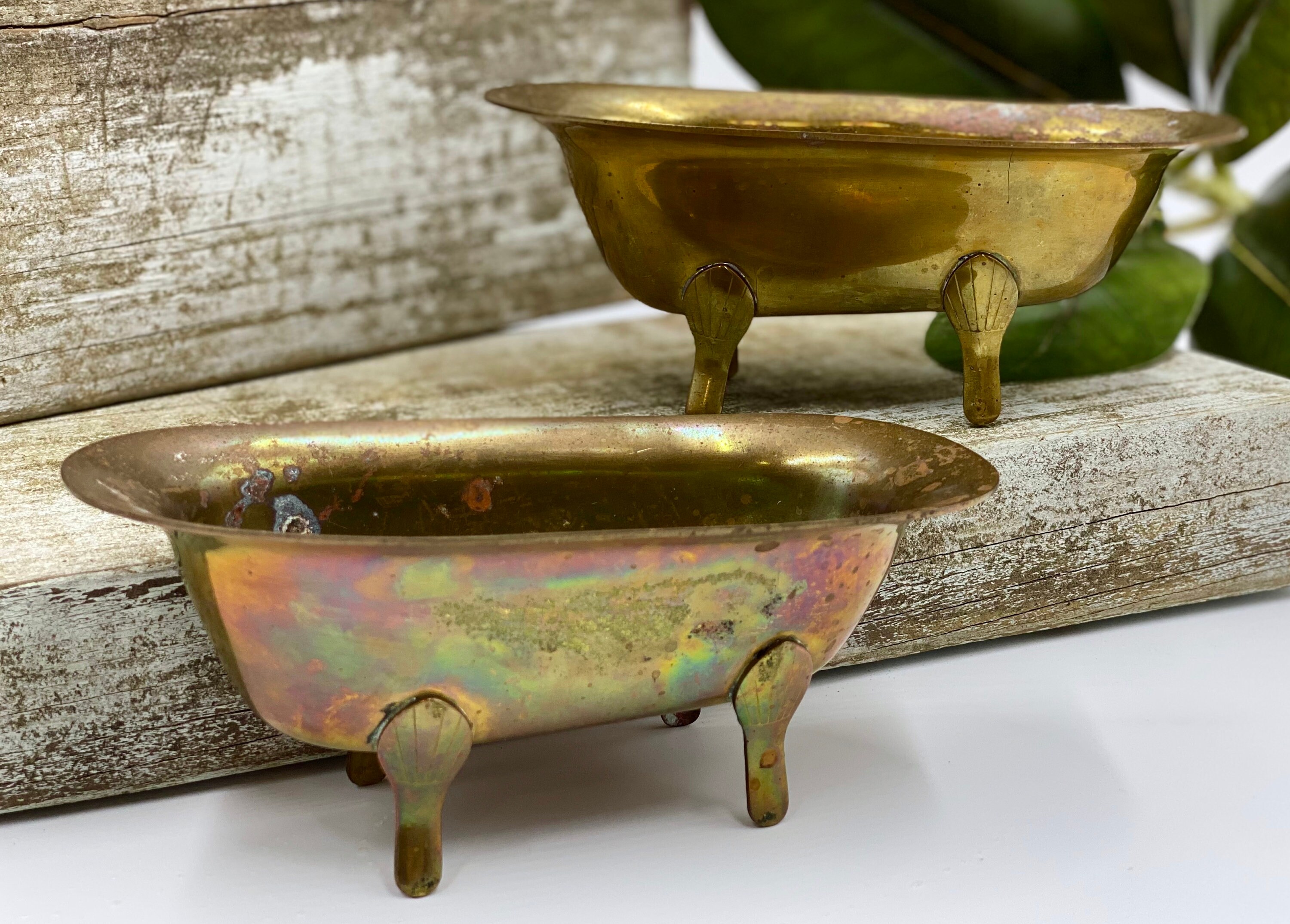 Vintage Brass Clawfoot Tub Soap Holder Figural Clawfoot Tub Etsy