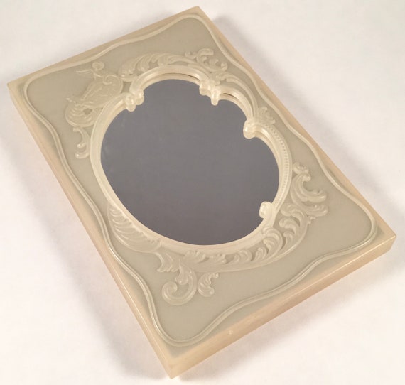 Vintage Cherub Putti Angel Mirror Framed Vanity Dresser Vintage Cherub Putti Angel Mirror