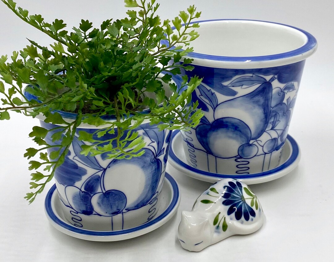 Glazed Ceramic Herb Pots Planters Flower Pots for Windowsill Etsy