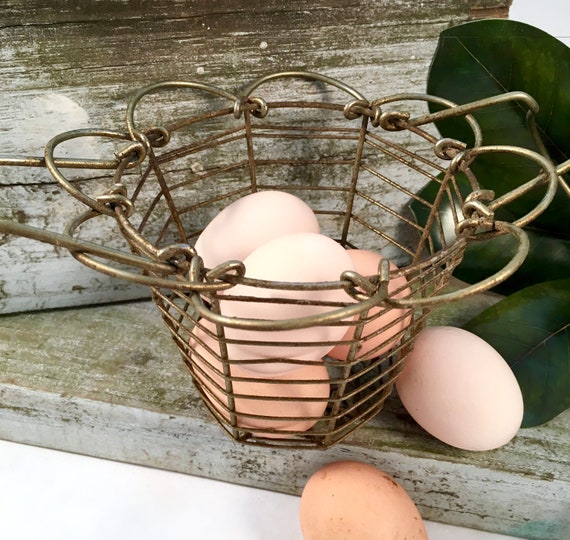 Eierkorb aus Draht Vintage-Stil Grau