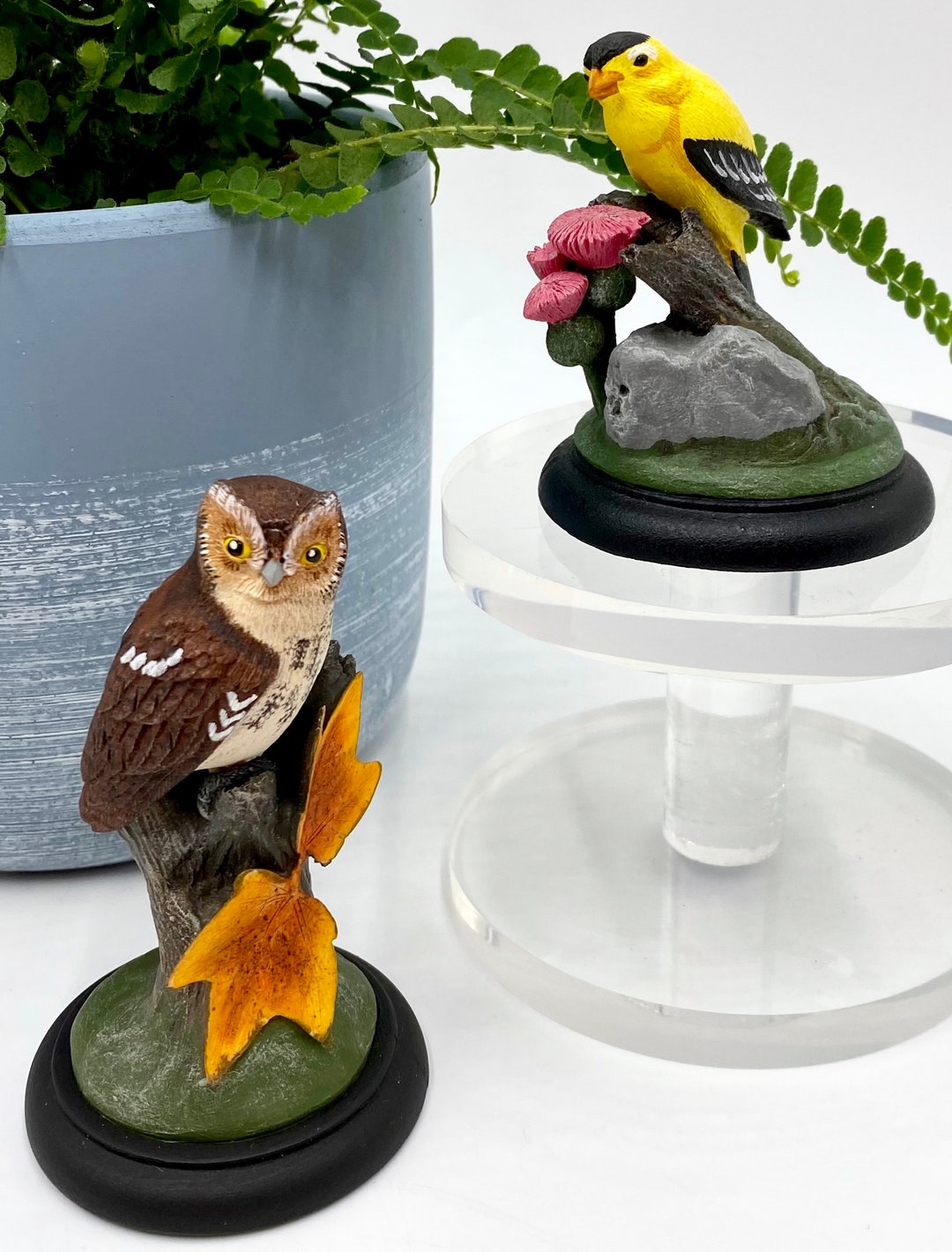 Vintage Collectible Bird Figurines Handpainted Birds Etsy