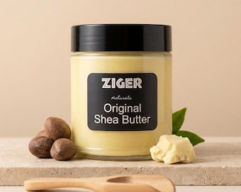 Custom Whipped Yellow Shea Butter: Raw African Body & Hair Balm, 8oz
