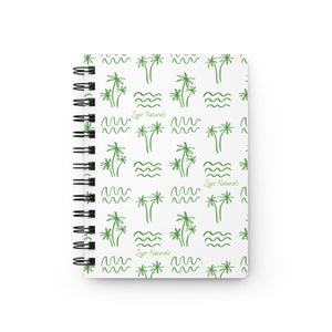 ZN Palm Tree Journal Ziger Naturals Haircare Journey Notebook Lined 5x7 Spiral Bound Book Empowerment Selfcare Gifts for Her Writing Pad