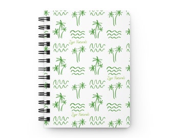 ZN Palm Tree Journal Ziger Naturals Haircare Journey Notebook Lined 5x7 Spiral Bound Book Empowerment Selfcare Gifts for Her Writing Pad