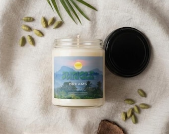 Coconut Candle Scented Tropical Vegan Soy Natural Wax Handmade Cotton Wick