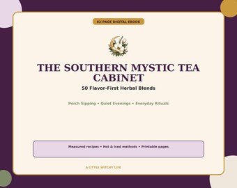 Herbal Tea Recipe Book, 50 Caffeine Free Blends, Printable Journal (PDF Download)