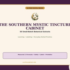 Herbal Tincture Recipe Book, 50 Botanical Formulas, Apothecary Guide (PDF Download)