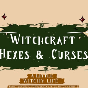Witchcraft Hexes & Curses | PDF Download | Grimoire Book of Shadows | Binding Spell Book  | Baby Witch | Dark Magic | Wicca for Beginners