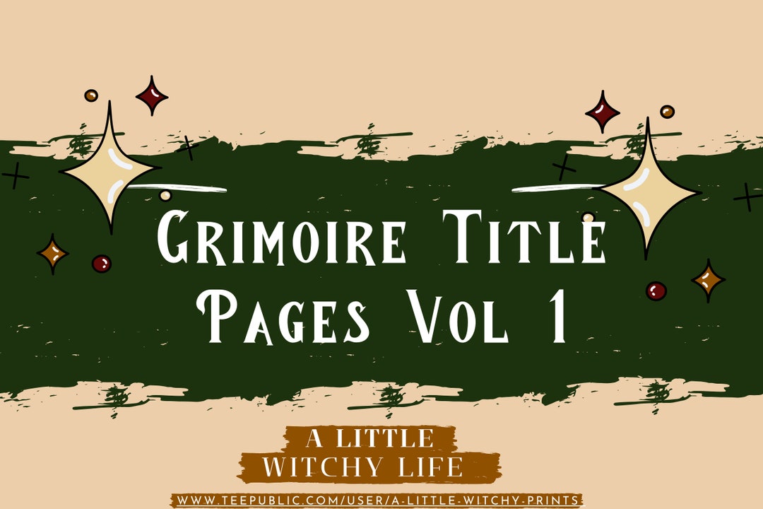 Book of Shadows Title Page | Grimoire Pages Volume 1 | Witch Planner