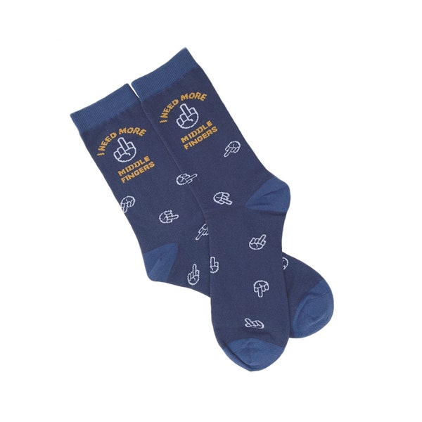 I Need More Middle Fingers," Mens Crew Socks