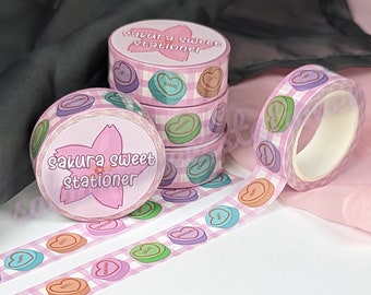 Atiny inspired Kawaii Candy Heart Tartan K-Pop Paper Washi Tape