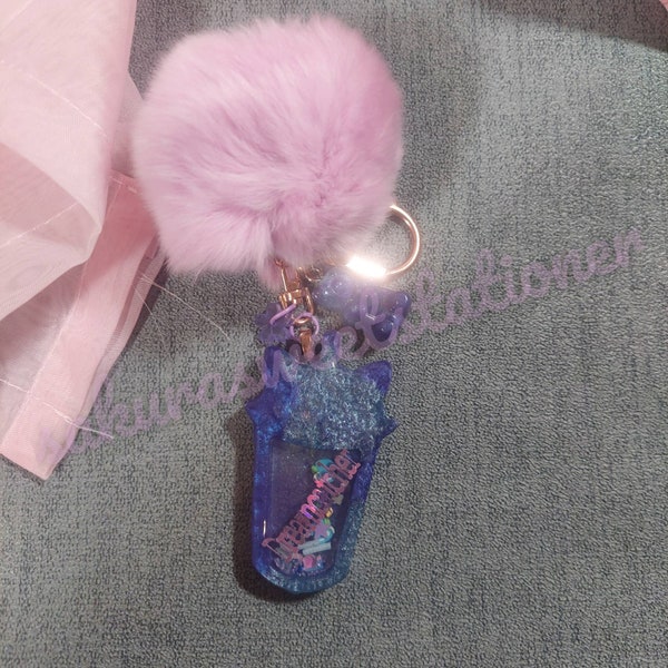 Kpop Milkshake Oversized Pom Pom Shaker Keyring